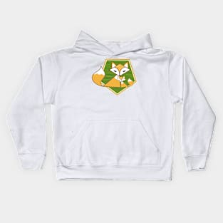 Two foxes on a patch Kids Hoodie